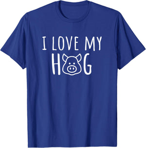 Funny I Love My Hog Pig Lover Farm T-Shirt - T-Shirt | Royal