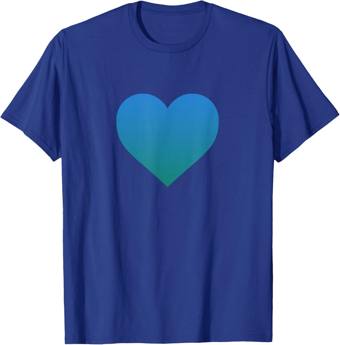 I Love You Teal Blue Heart Valentine's Day Emoticon T Shirt T-Shirt - T-Shirt | Royal