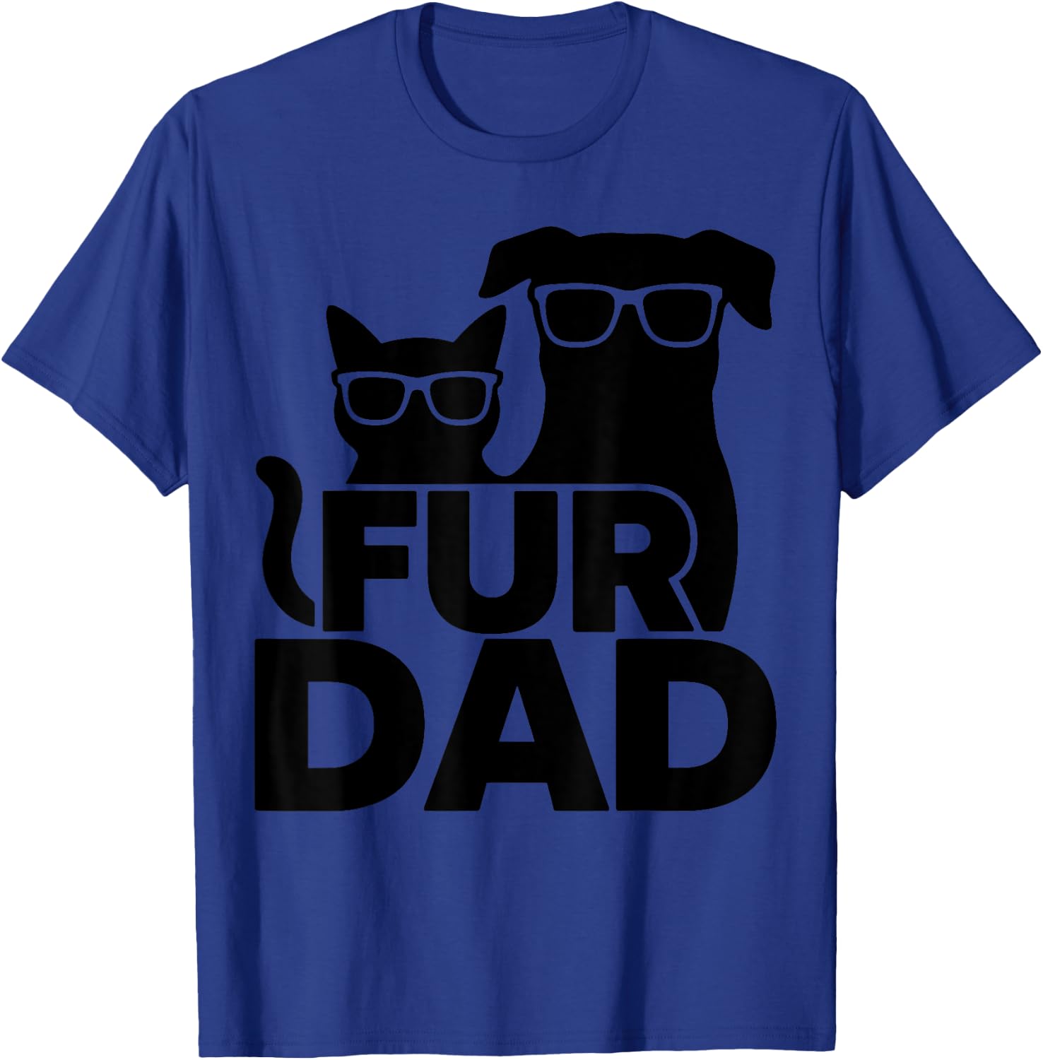 Funny Fathers Day Best Fur Dad Ever Dog Cat Owner Men T-Shirt - T-Shirt | Royal