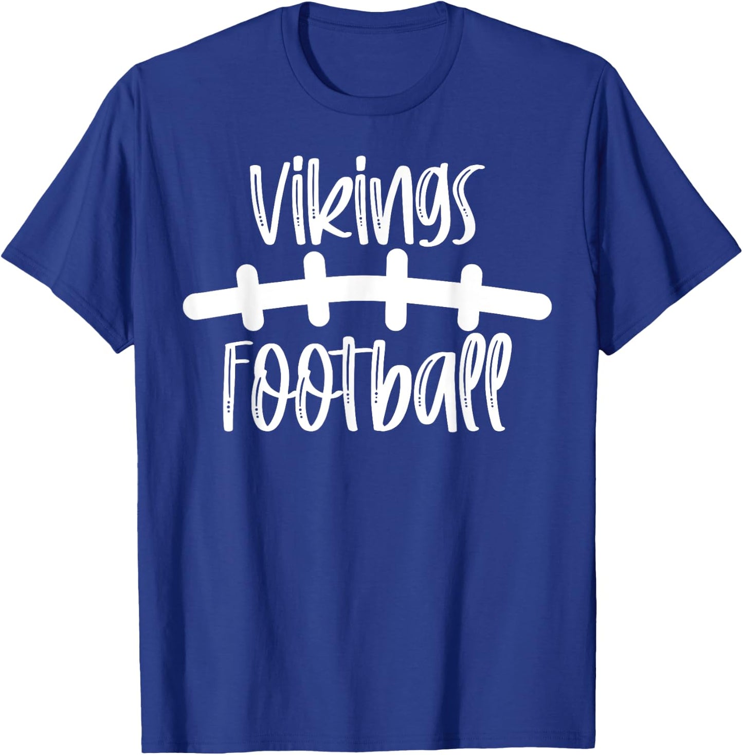 Vikings Football School Spirit Team Mascot Game Night T-Shirt - T-Shirt | Royal