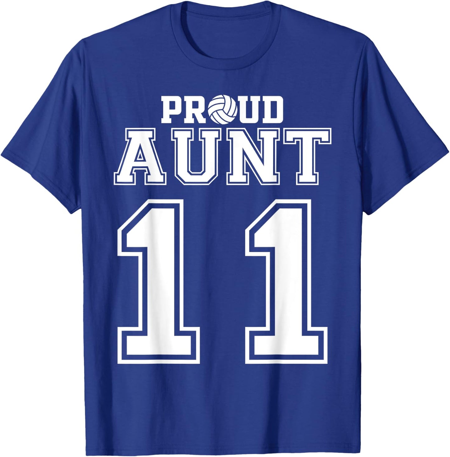 Custom Proud Volleyball Aunt Number 11 Personalized Women T-Shirt - T-Shirt | Royal