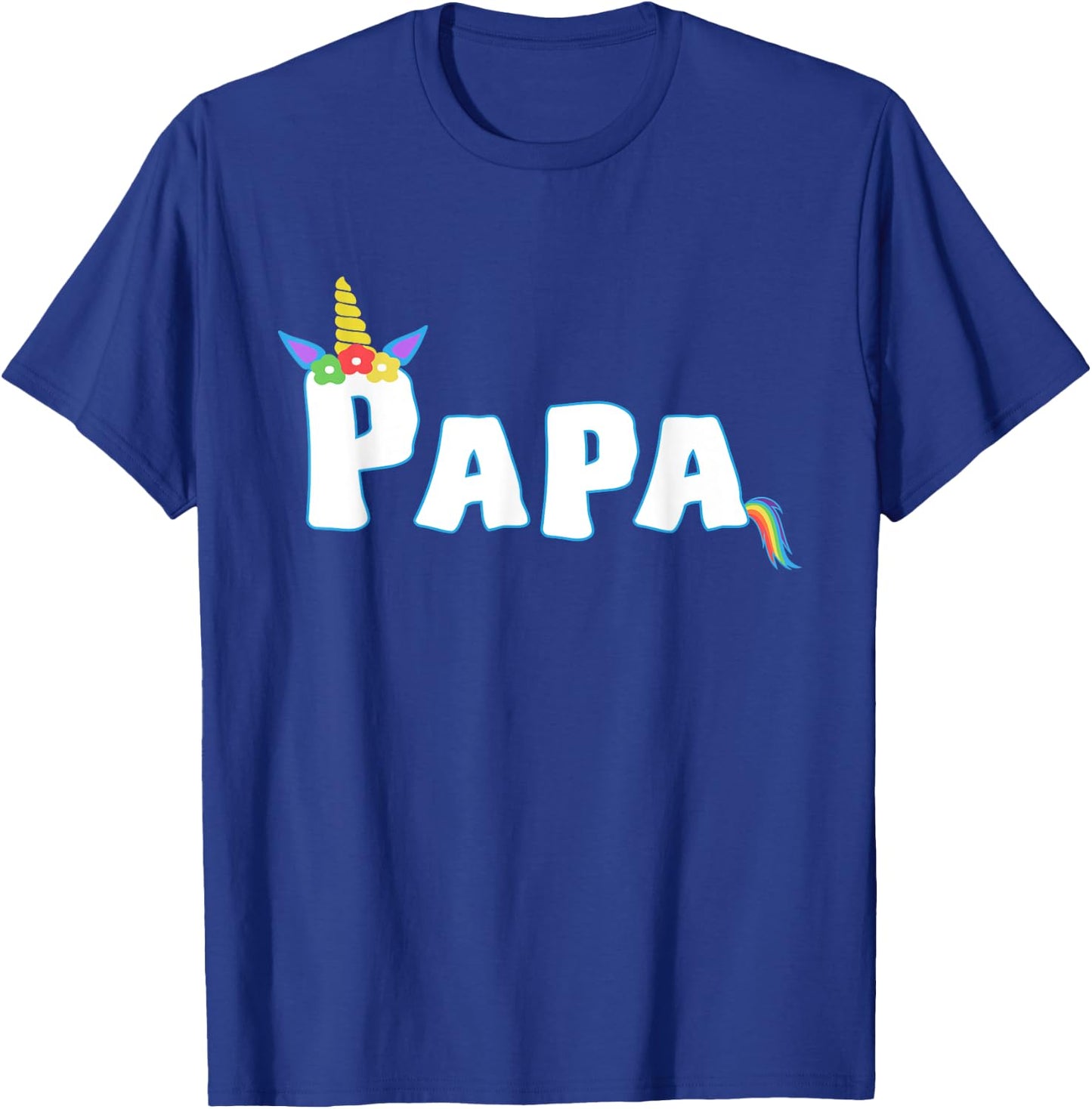 Unicorn Birthday Girl Funny Papa Grandpa Family T-Shirt - T-Shirt | Royal