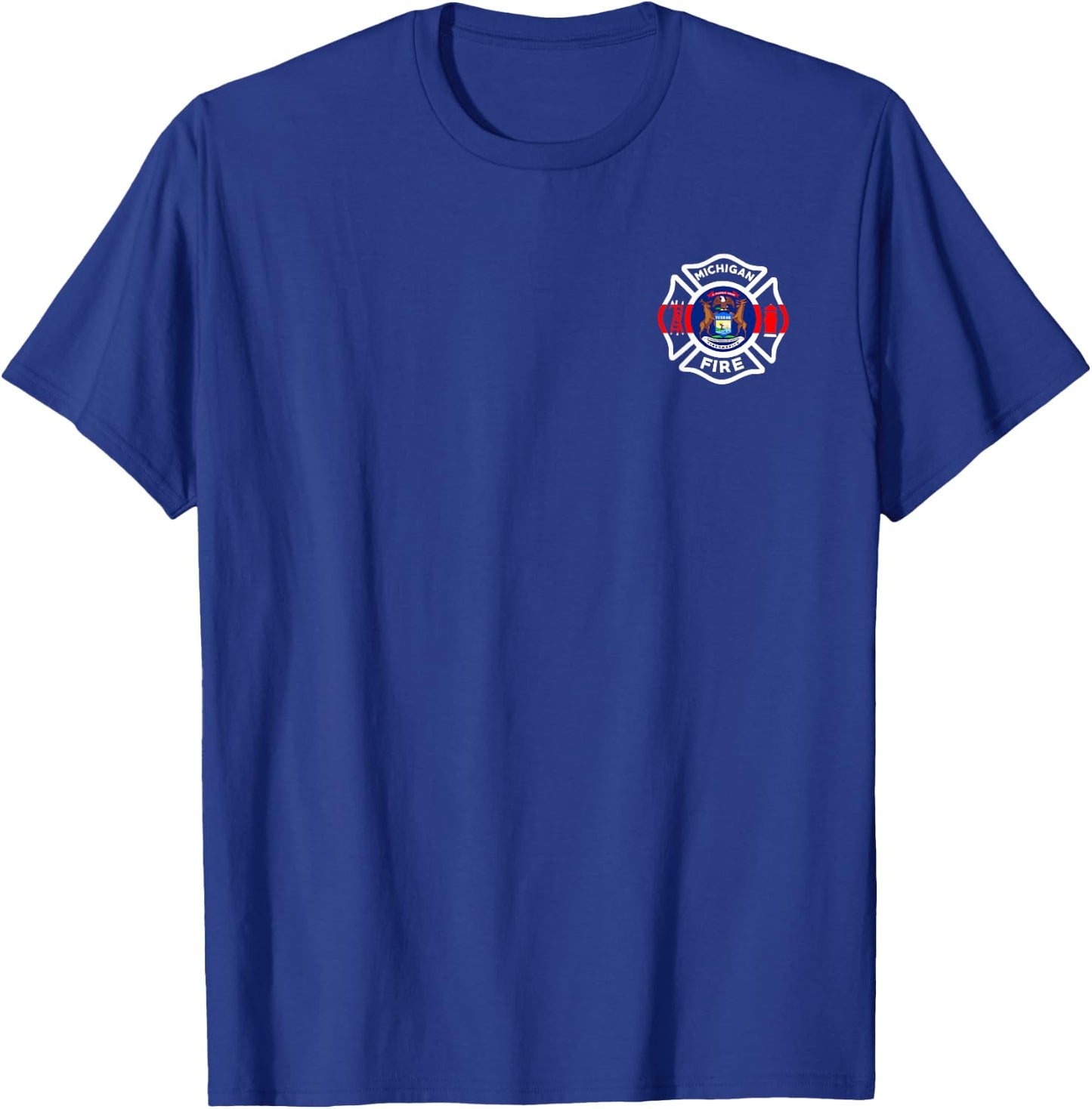 Michigan Fire Department Firefighters Firemen T-Shirt - T-Shirt | Royal