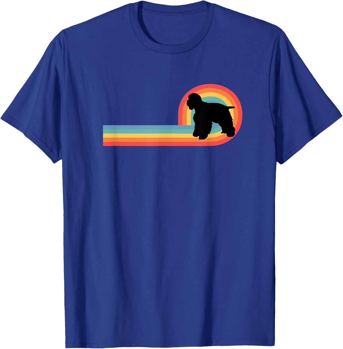 American Cocker Spaniel 70s Retro Rainbow Dog Pet Owner Cute T-Shirt - T-Shirt | Royal