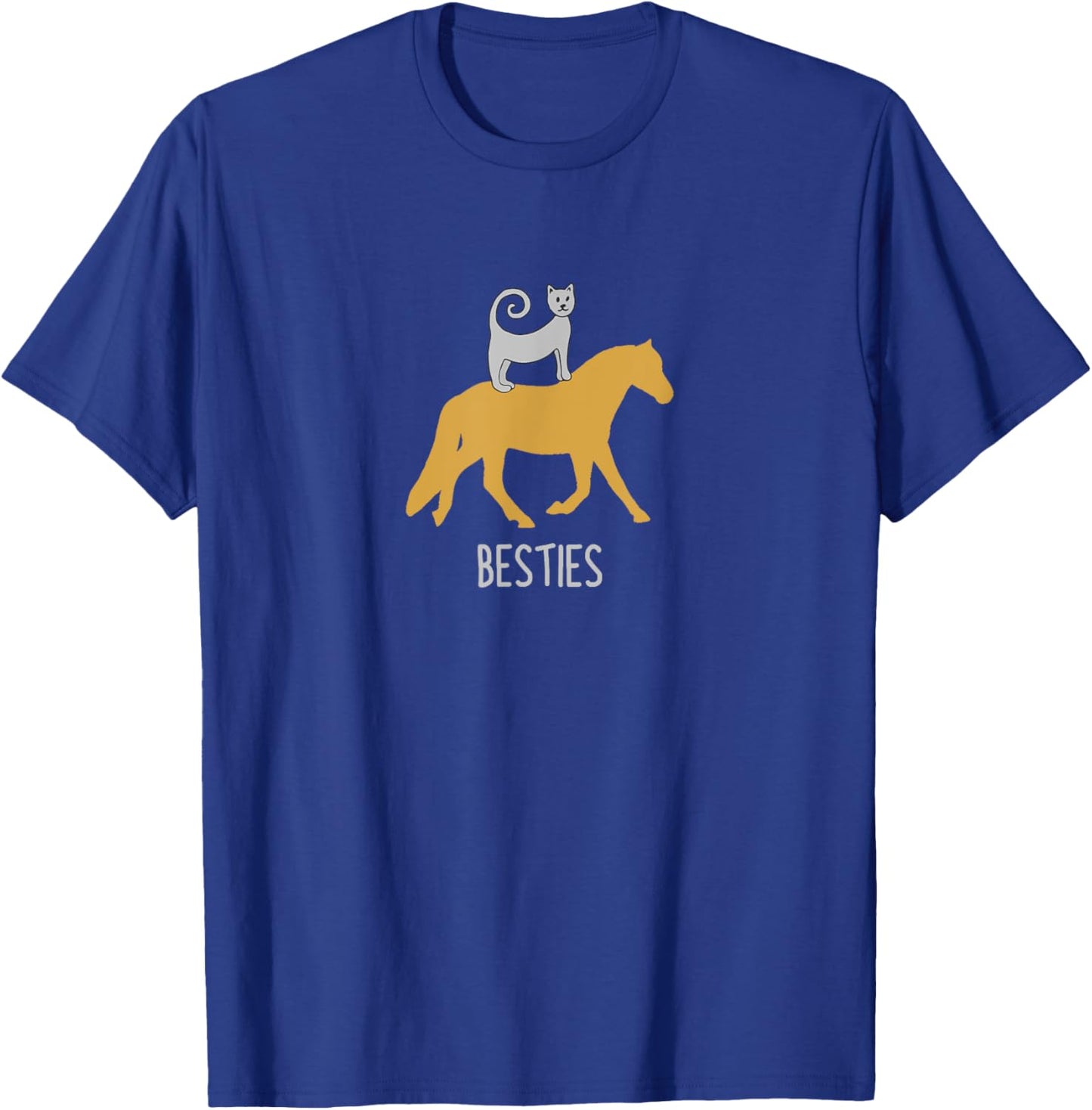 CAT ON A HORSE | BESTIES | CAT LADY + HORSE LADY | Girls T-Shirt - T-Shirt | Royal