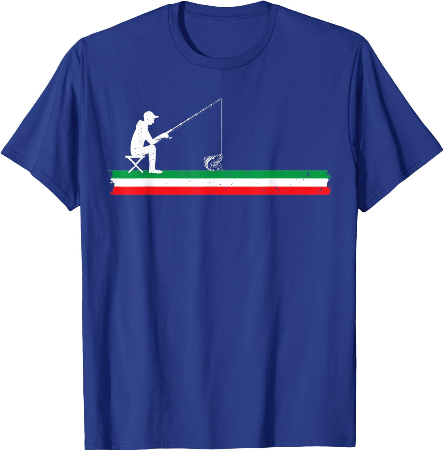 Italian Walleye Fishing Italy Flag Italian Fisherman Cool T-Shirt - T-Shirt | Royal
