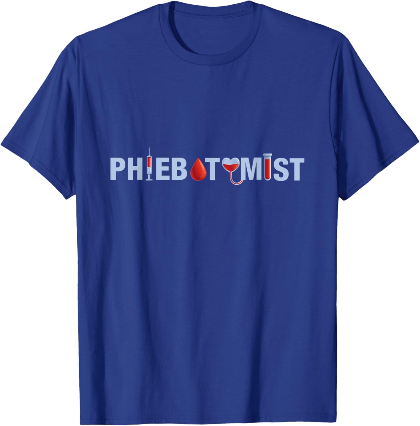 Phlebotologist Blood Drops Syringe Blood Donation Doctor Gift T-Shirt - T-Shirt | Royal