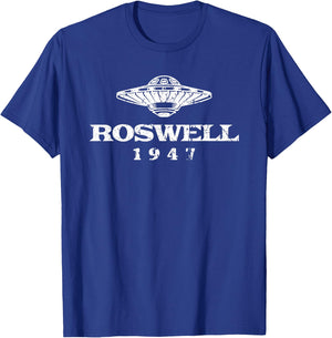 Roswell Incident 1947 UFO Alien Experience Conspiracy Fan T-Shirt - T-Shirt | Royal