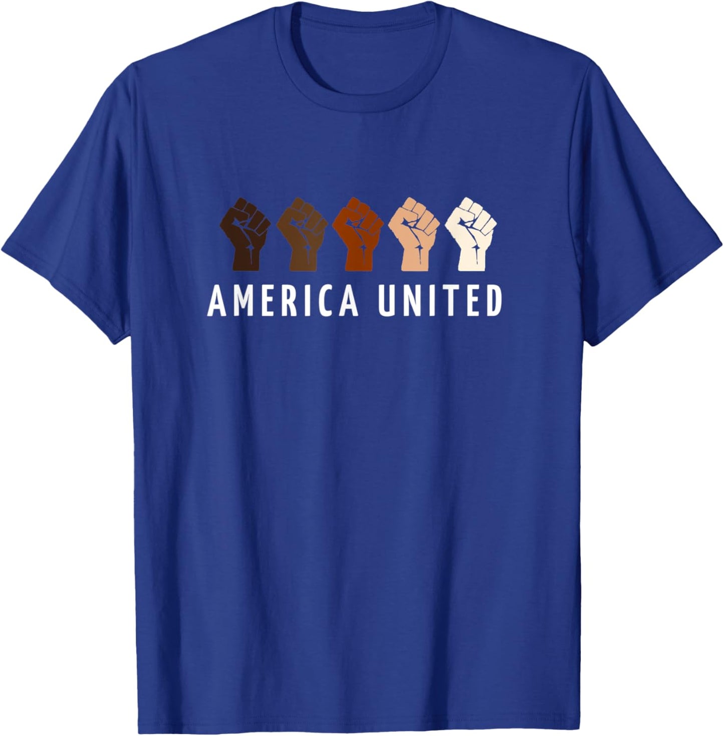 Multi Color Fist America United T-Shirt - T-Shirt | Royal
