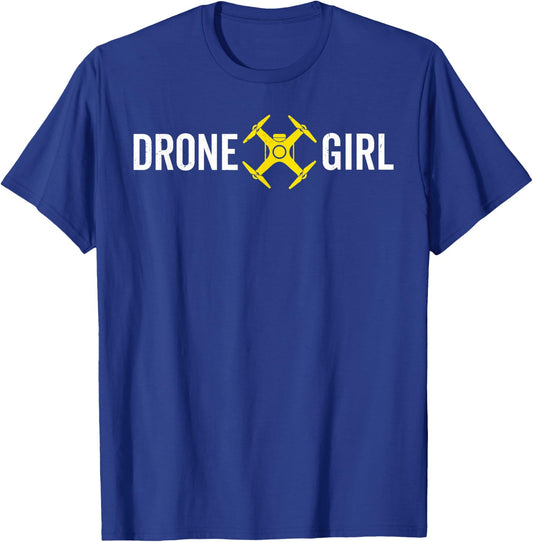 Drone Girl Pilot Lover Quadcopter Operator UAV Photographer T-Shirt - T-Shirt | Royal