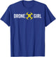 Drone Girl Pilot Lover Quadcopter Operator UAV Photographer T-Shirt - T-Shirt | Royal