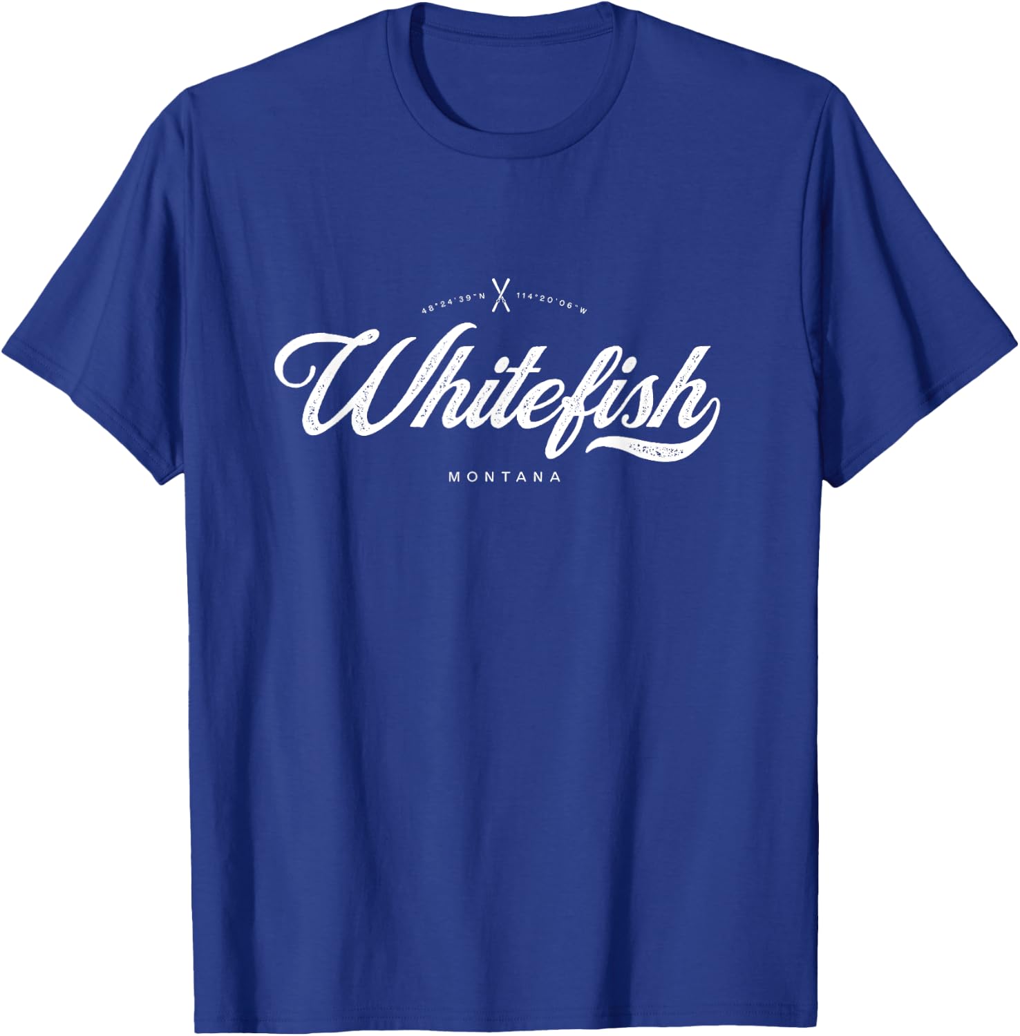 Whitefish Montana Graphic Skis Vintage Retro T-Shirt - T-Shirt | Royal