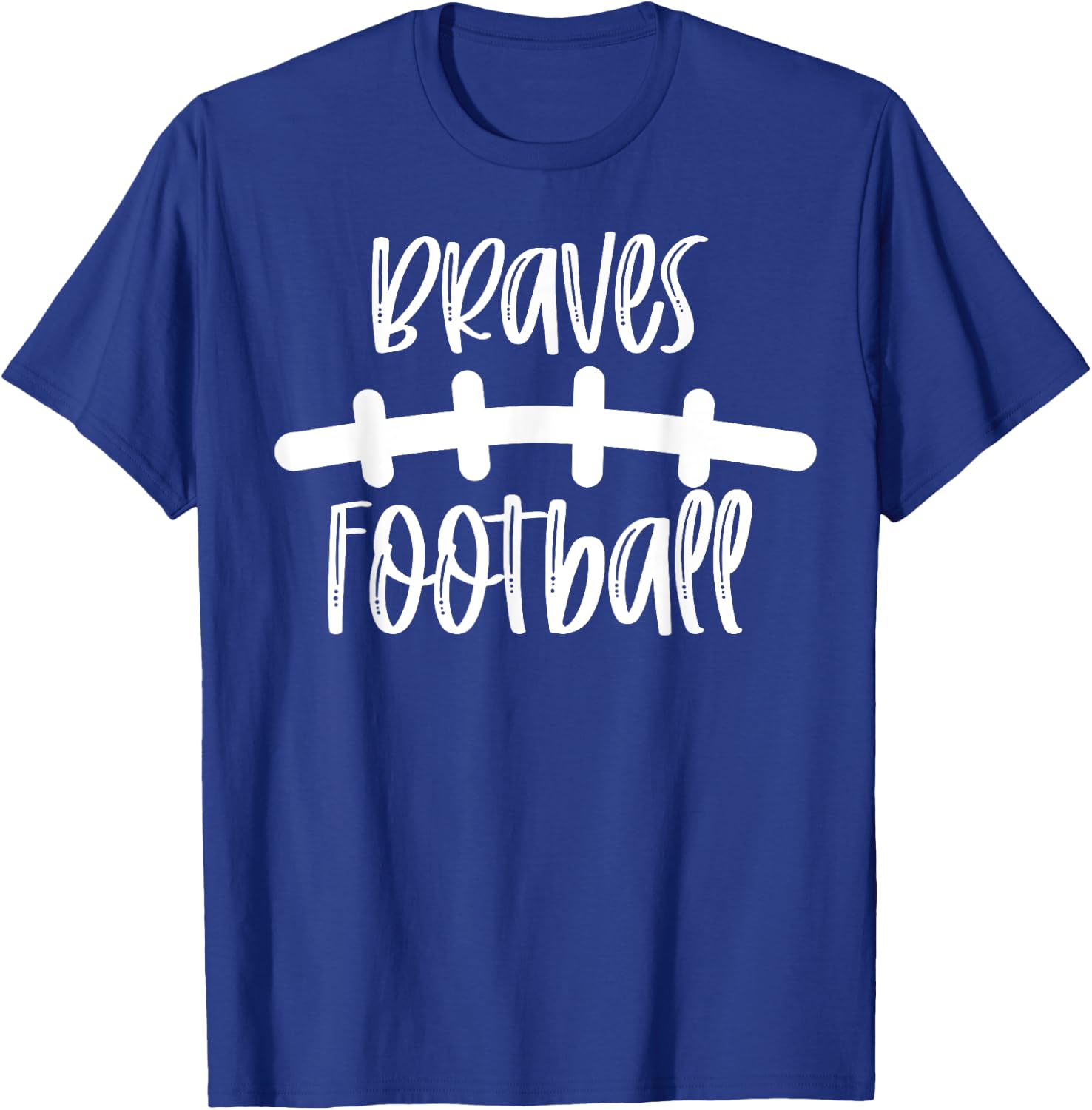 Braves Football School Spirit Team Mascot Game Night T-Shirt - T-Shirt | Royal