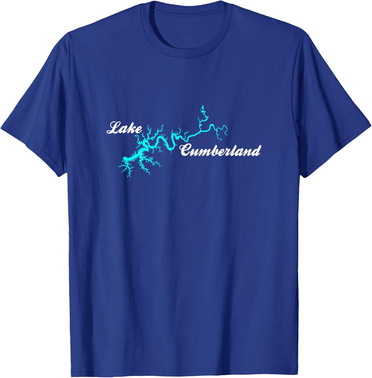 Designed by GeoGearCo Lake Cumberland, Kentucky - Black, Small, -Adults/Kids, Short Sleeve, Classic Fit, Cotton 65% Polyester 35% T-Shirt - T-Shirt | Royal