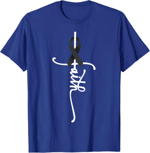 Skin Cancer Faith Melanoma Skin Cancer Awareness May Support T-Shirt - T-Shirt | Royal