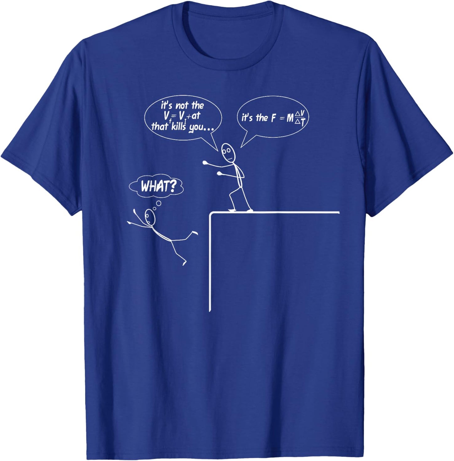 It's Not The Fall Force Equation - Funny Physics Science Pun T-Shirt - T-Shirt | Royal