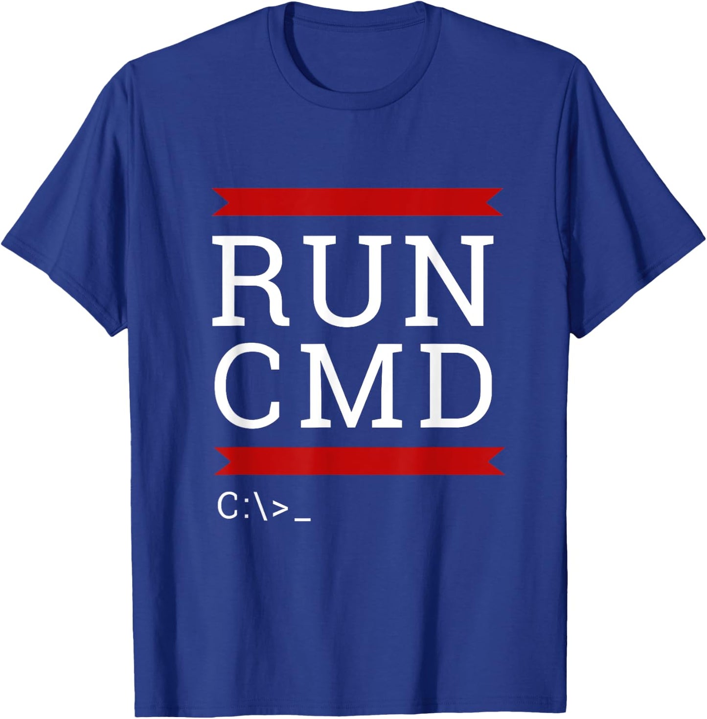 RUN CMD - Funny Software Programmer Coder shirt T-Shirt - T-Shirt | Royal
