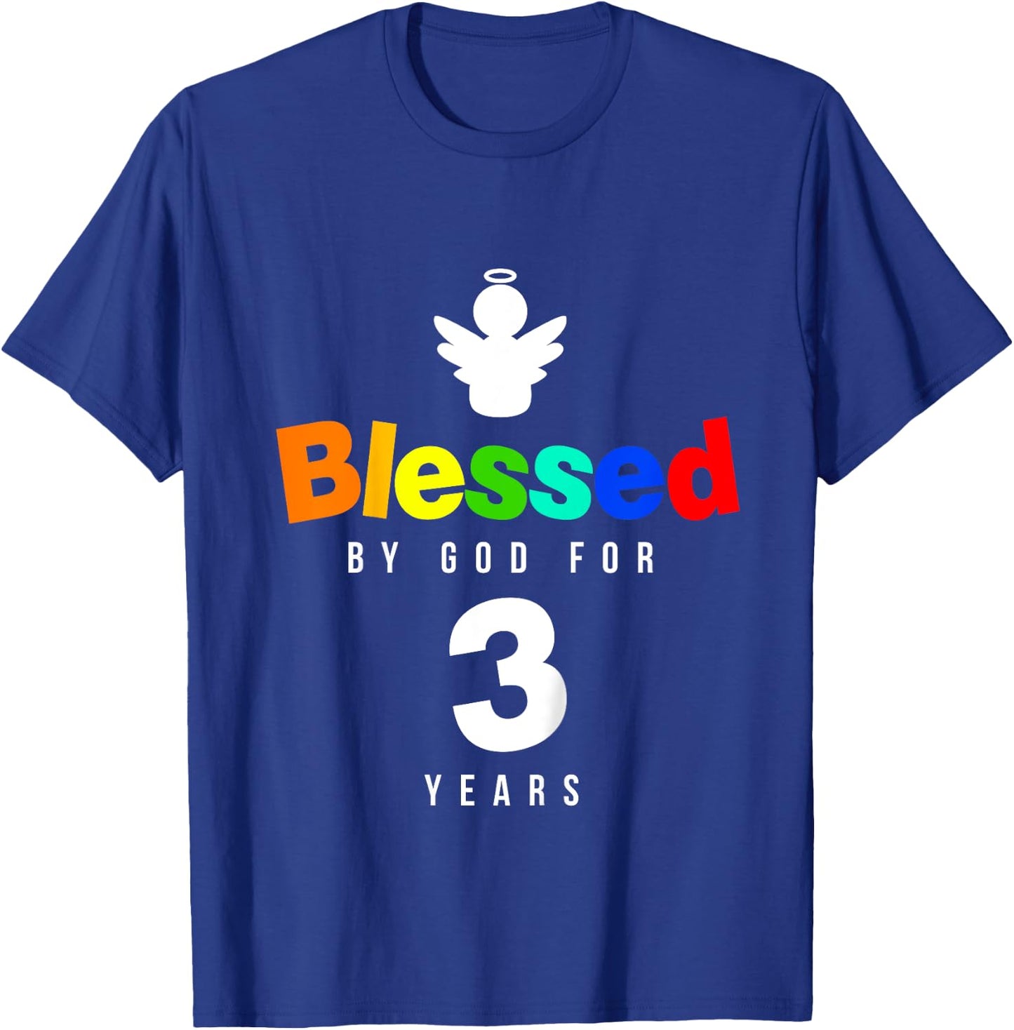 3rd Birthday Christian gift Blessed by God for 3 years old T-Shirt - T-Shirt | Royal