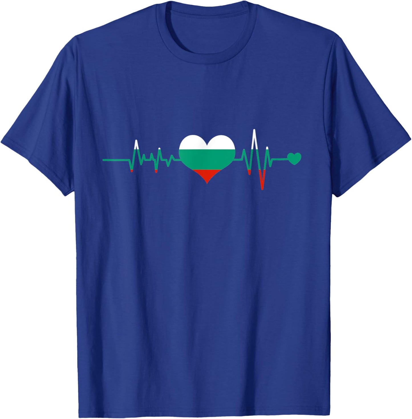 Vintage Bulgaria Flag Heartbeat Bulgarian Pride Gift T-Shirt - T-Shirt | Royal
