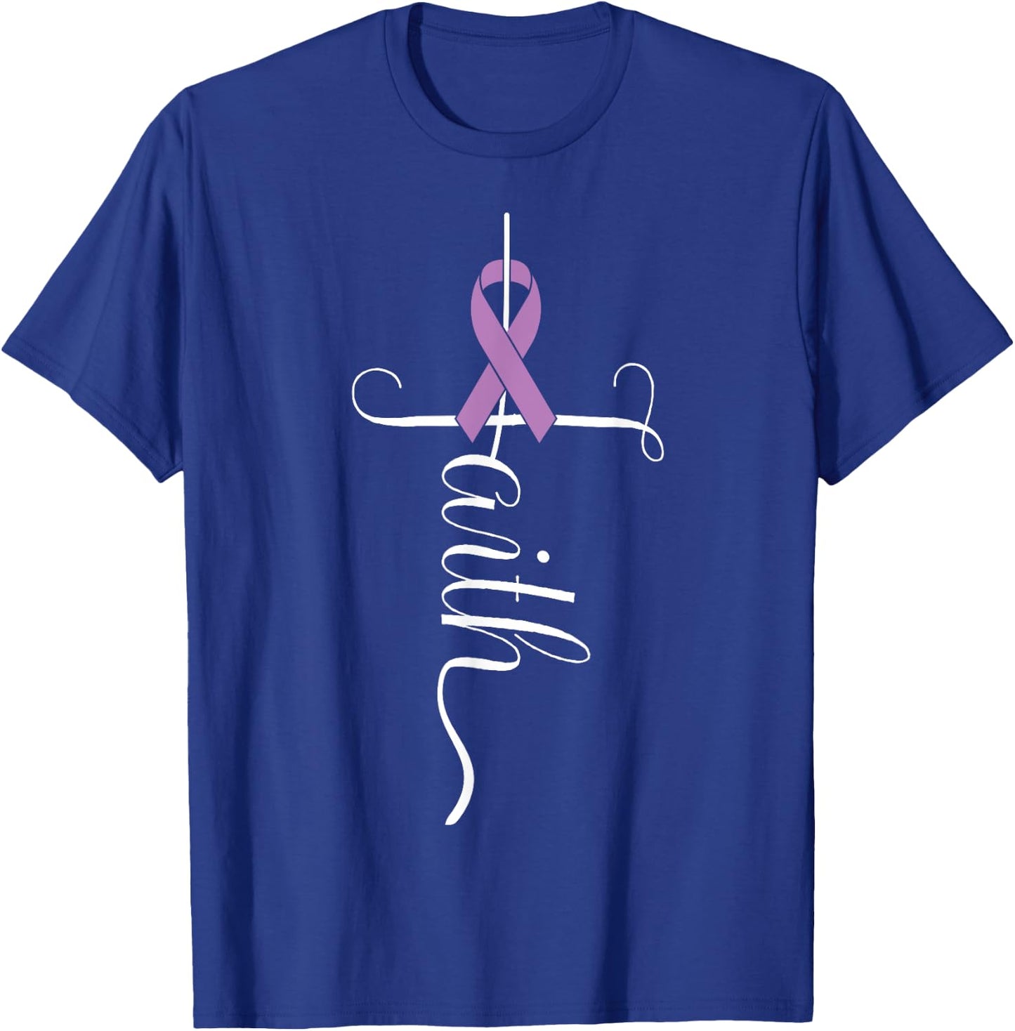 Lupus Awareness Purple Ribbon T-Shirt - T-Shirt | Royal