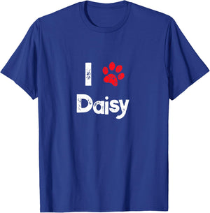 Cute Dog Name Daisy Pet Puppy Dog Paw Lover Quote Gift Men Women Kids T-Shirt - T-Shirt | Royal