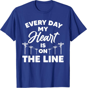 Funny Lineman Wife Girlfriend Design For Lineman Lover Women T-Shirt - T-Shirt | Royal