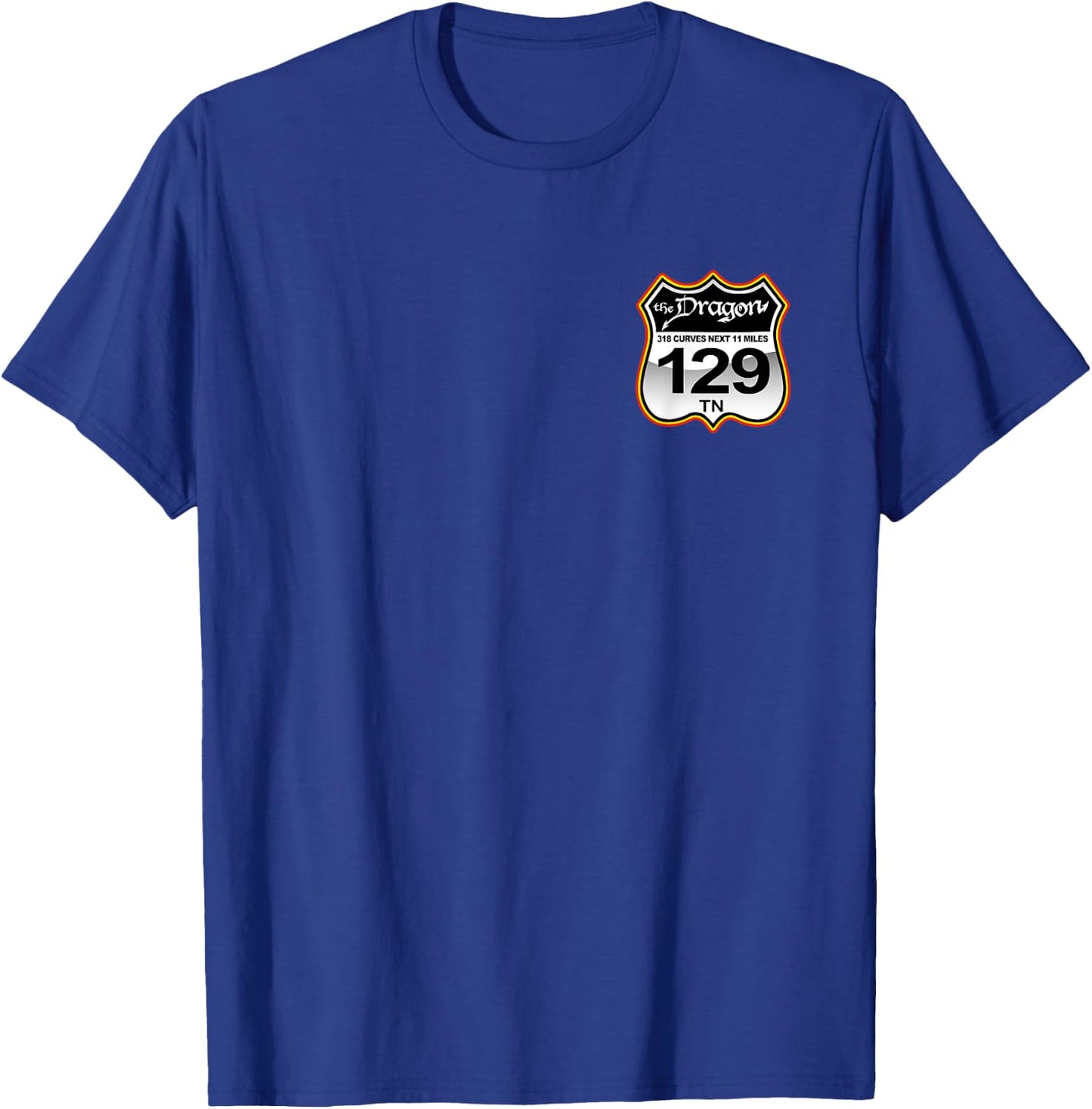 The Dragon US 129 Highway in NC and TN USA T-Shirt - T-Shirt | Royal