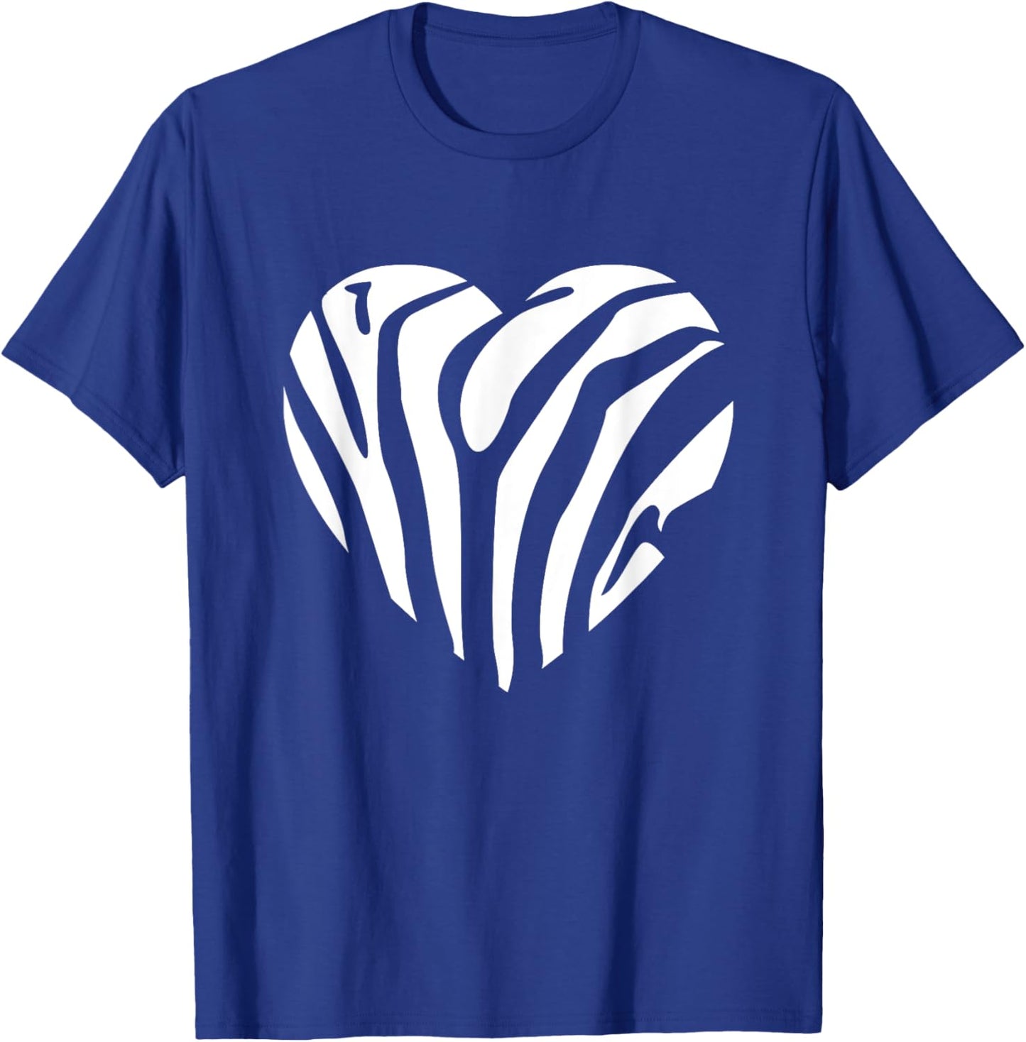 Zebra Heart Animal Lover Stripe Africa Gift Men Women Kids T-Shirt - T-Shirt | Royal