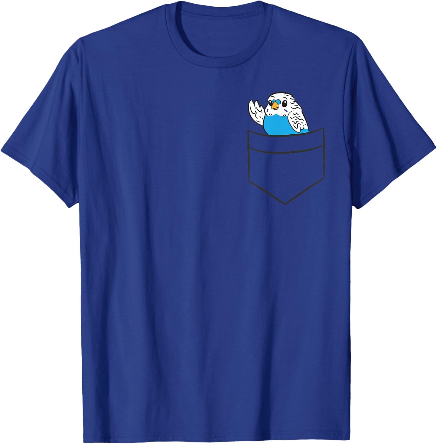 Budgie Bird Lover Cute Budgie In a Pocket T-Shirt - T-Shirt | Royal