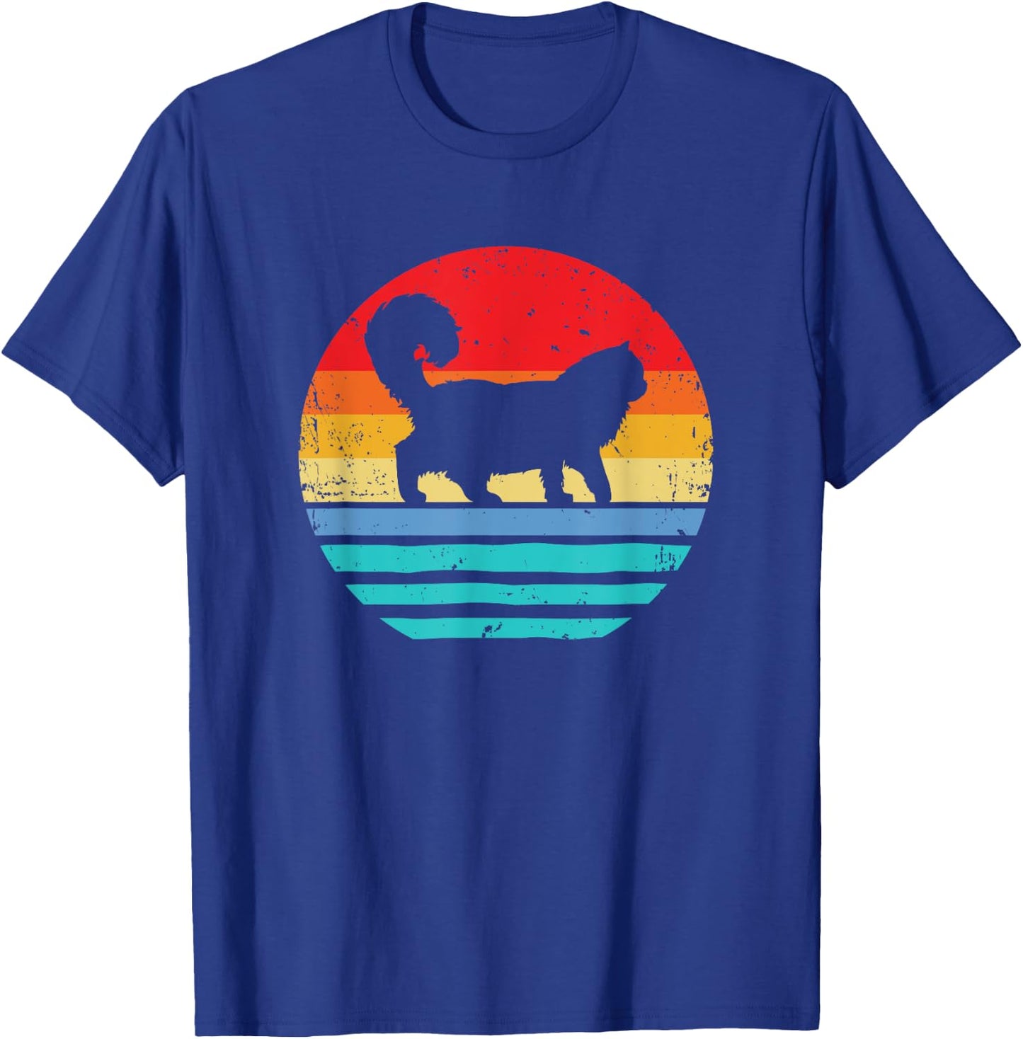 Ragdoll Cat Shirt Women Kids Men Sunset Retro Cat T-Shirt - T-Shirt | Royal