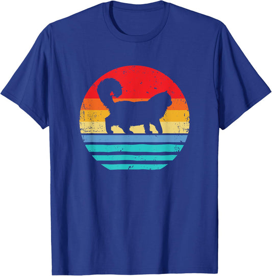 Ragdoll Cat Shirt Women Kids Men Sunset Retro Cat T-Shirt - T-Shirt | Royal
