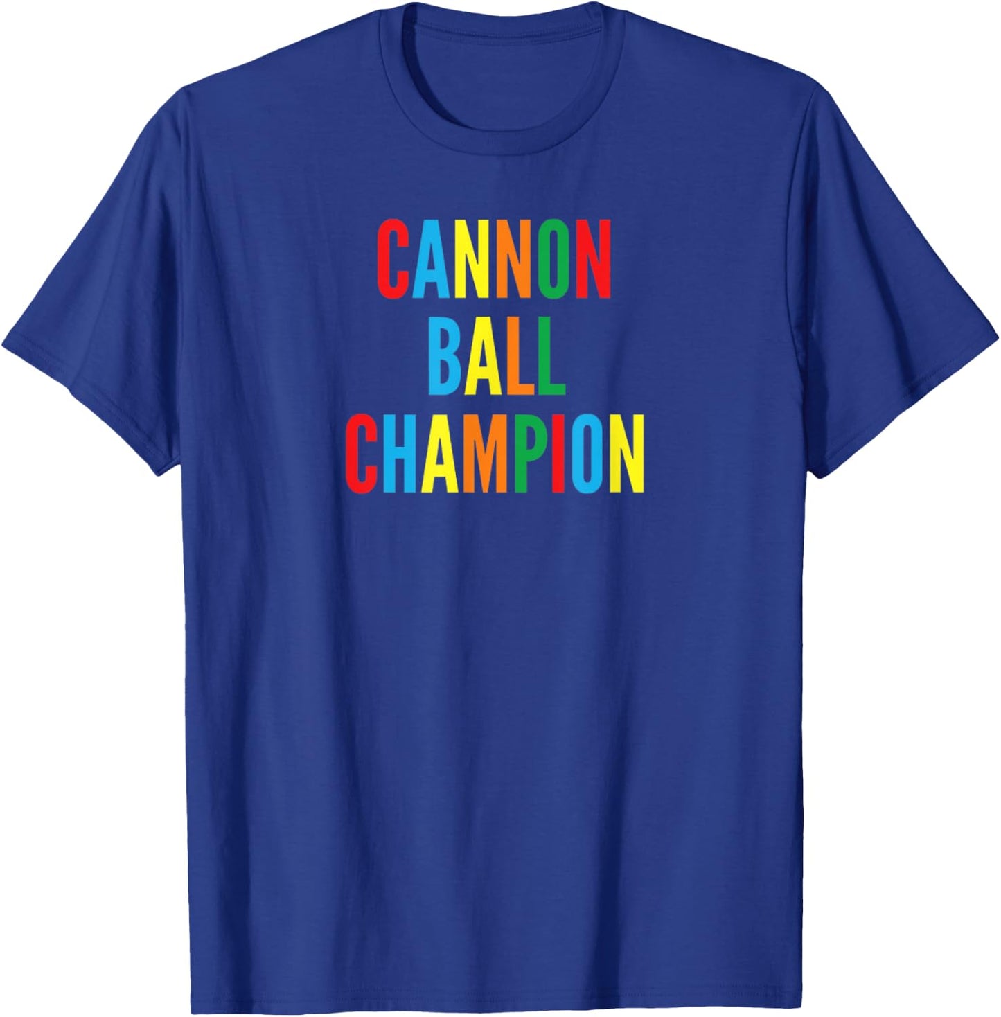 Cannon Ball Champion Rainbow Funny Swimming T Shirt T-Shirt - T-Shirt | Royal
