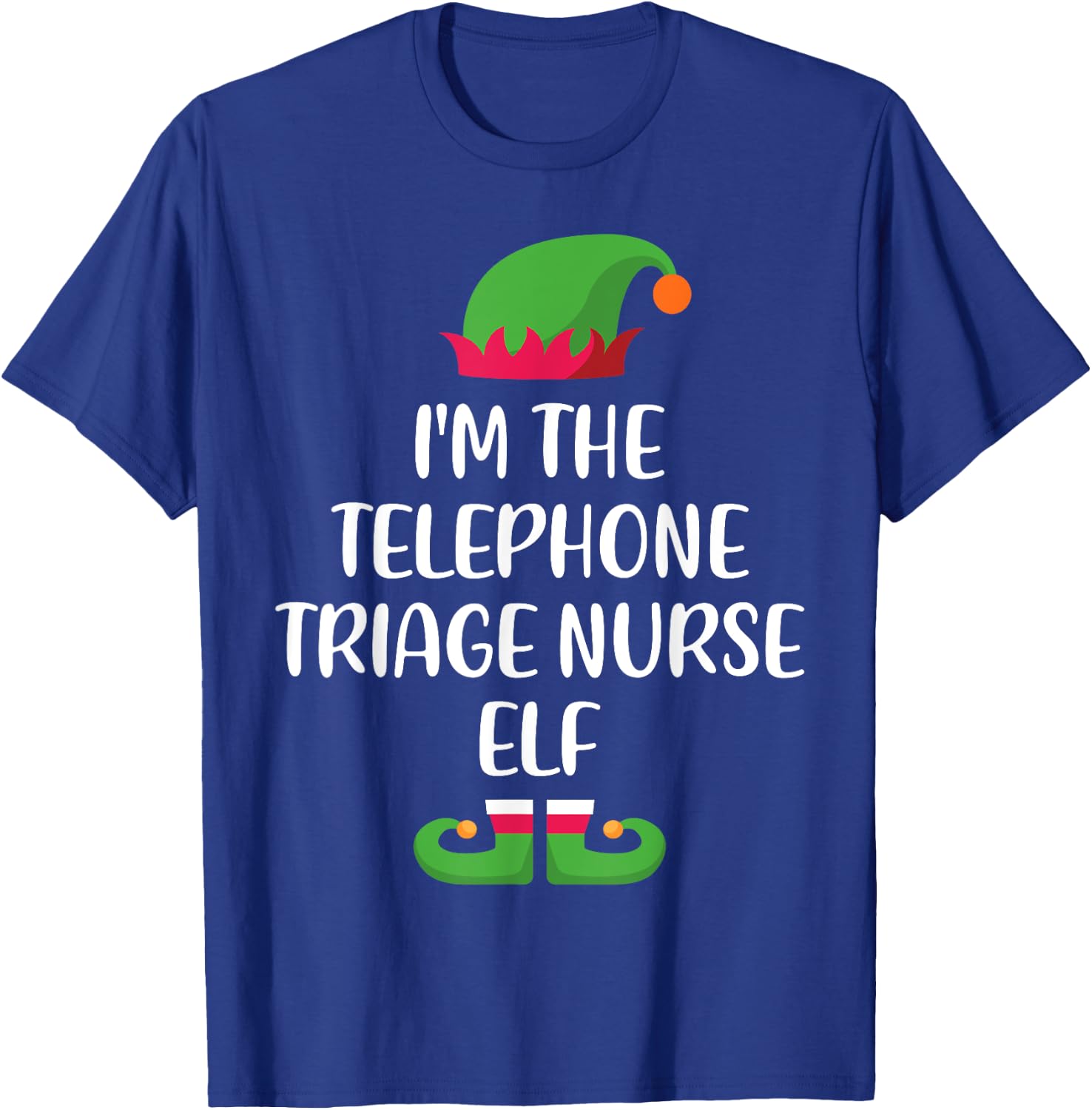 Telephone Triage Nurse Elf Family Matching Christmas Xmas T-Shirt - T-Shirt | Royal