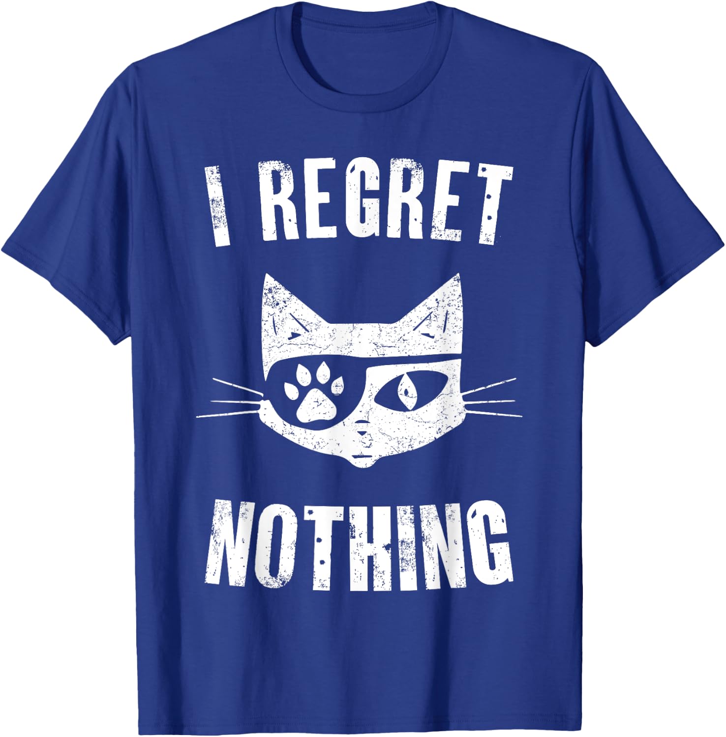 Pirate Cat I Regret Nothing Eye Patch Hook T-Shirt - T-Shirt | Royal