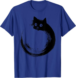 Dog Eat Doug -Adults Funny Cat Circle Meditation Japanese Zen T-Shirt - T-Shirt | Royal