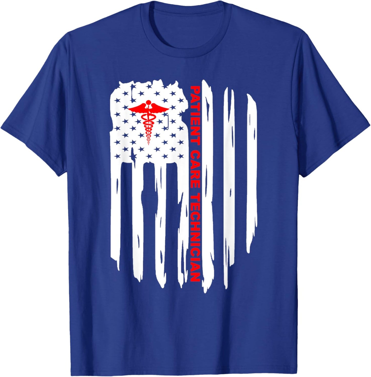 Patriotic American USA Flag Patient Care Technician PCT Gift T-Shirt - T-Shirt | Royal