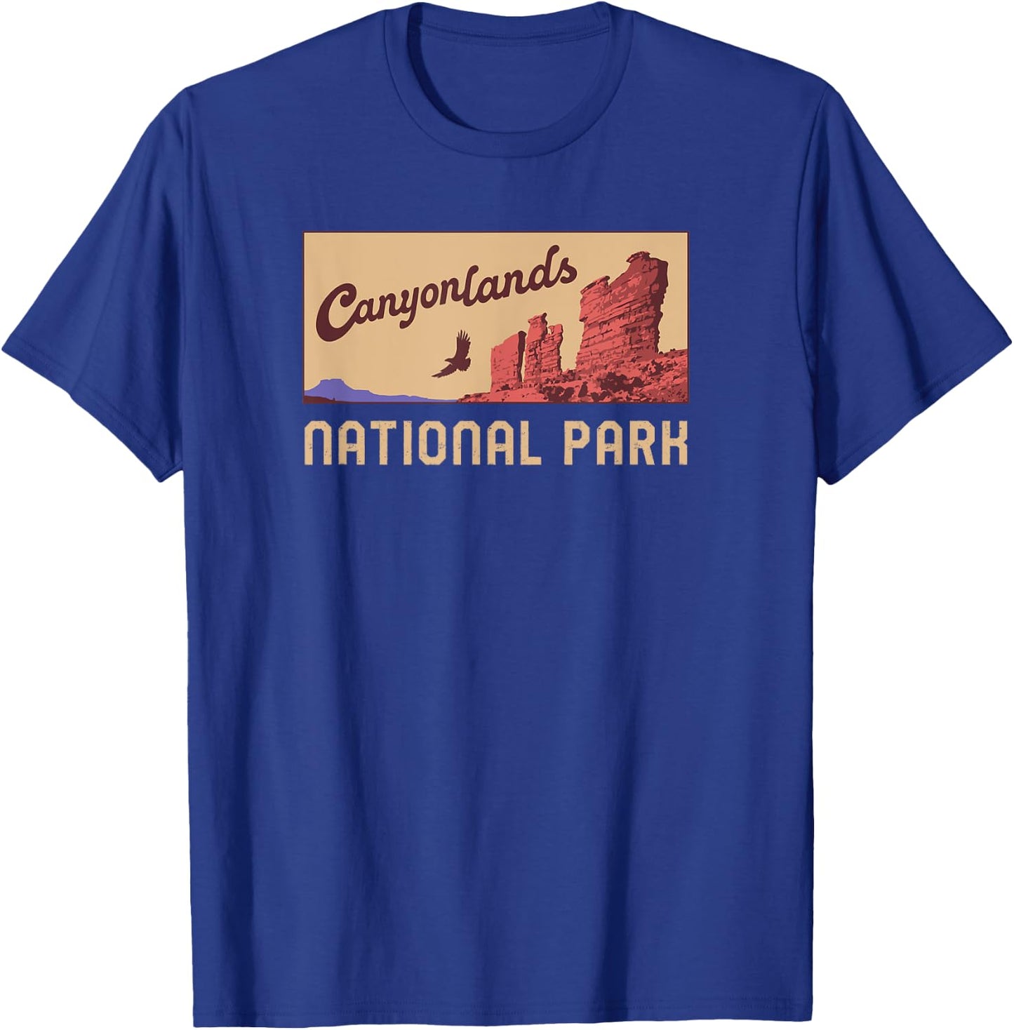 Canyonlands National Park Utah Minimalist Retro Graphic T-Shirt - T-Shirt | Royal