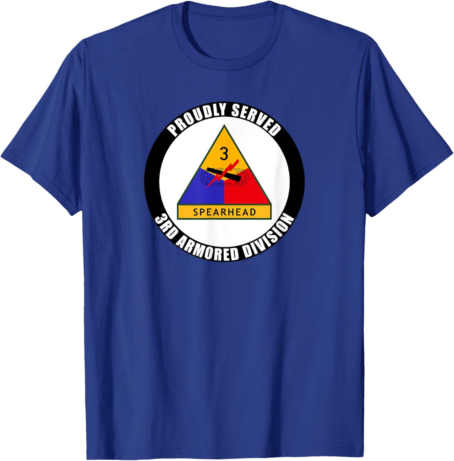 Proudly Served 3rd Armored Division Military Army Veteran T-Shirt - T-Shirt | Royal