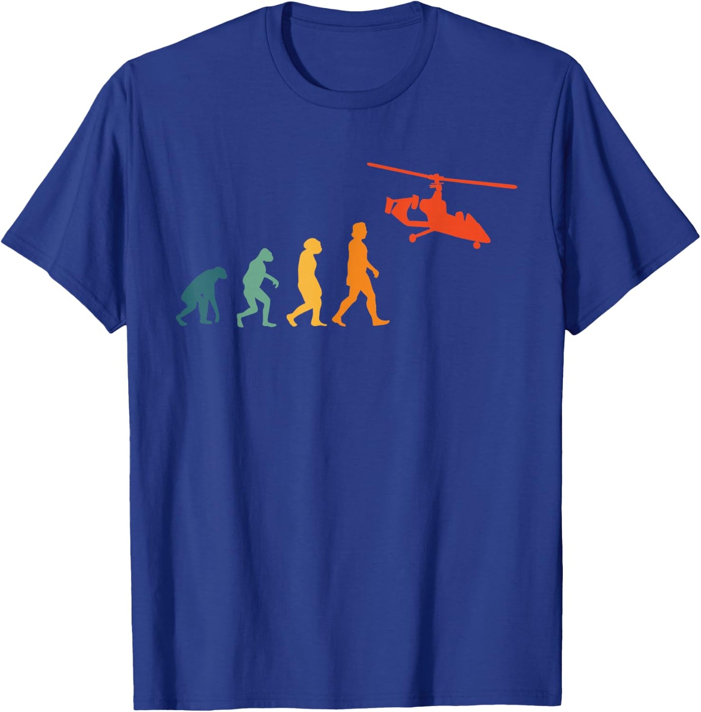 Gyrocopter Evolution Retro Autogyro Vintage Gyroplane T-Shirt - T-Shirt | Royal