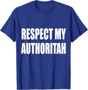 RESPECT MY AUTHORITAH Groomparty Stagparty Groom cartoon men T-Shirt - T-Shirt | Royal