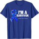 Dark Blue Ribbon Cancer Survivor Colorectal Cancer Awareness T-Shirt - T-Shirt | Royal