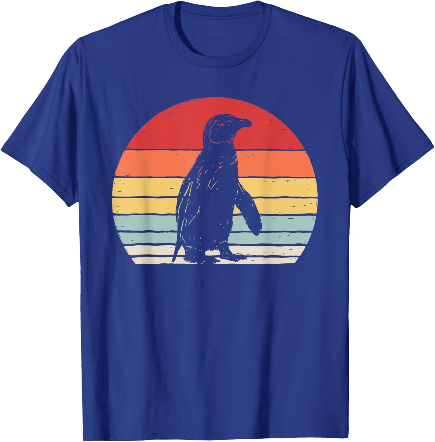 Catch Some Rays Vintage Retro African Penguin Cape Penguin -Adults Black Short Sleeve T-Shirt - T-Shirt | Royal