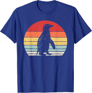 Catch Some Rays Vintage Retro African Penguin Cape Penguin -Adults Black Short Sleeve T-Shirt - T-Shirt | Royal