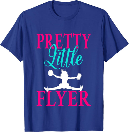 Kids Pretty Little Flyer Funny Cheerleading Cheerleader Girls T-Shirt - T-Shirt | Royal
