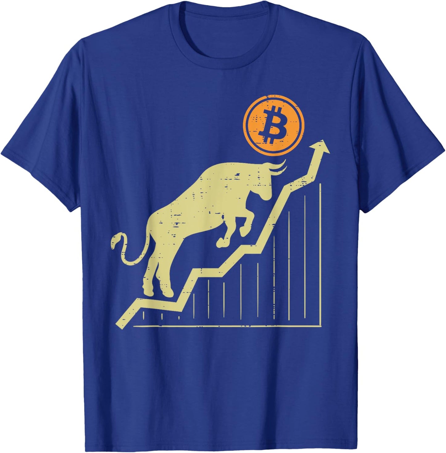 Bitcoin Bull Graph Bullish BTC Crypto Cryptocurrency Trader T-Shirt - T-Shirt | Royal