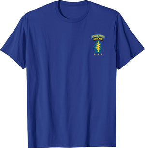 Special Forces Airborne Group Veteran Flag 4th of July Gift T-Shirt - T-Shirt | Royal