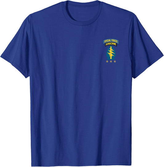 Special Forces Airborne Group Veteran Flag 4th of July Gift T-Shirt - T-Shirt | Royal