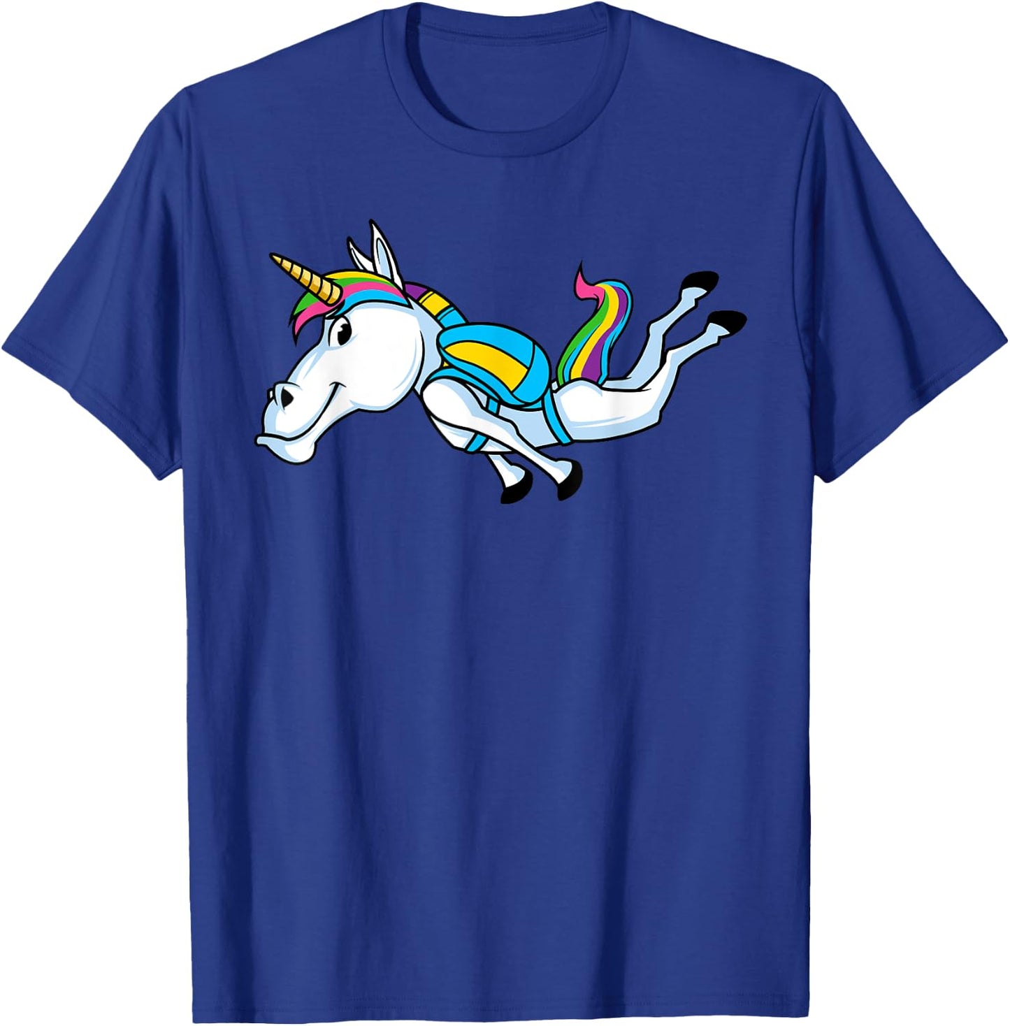 Funny Unicorn Sports Skydiving Magical Parachuting Skydiver T-Shirt - T-Shirt | Royal
