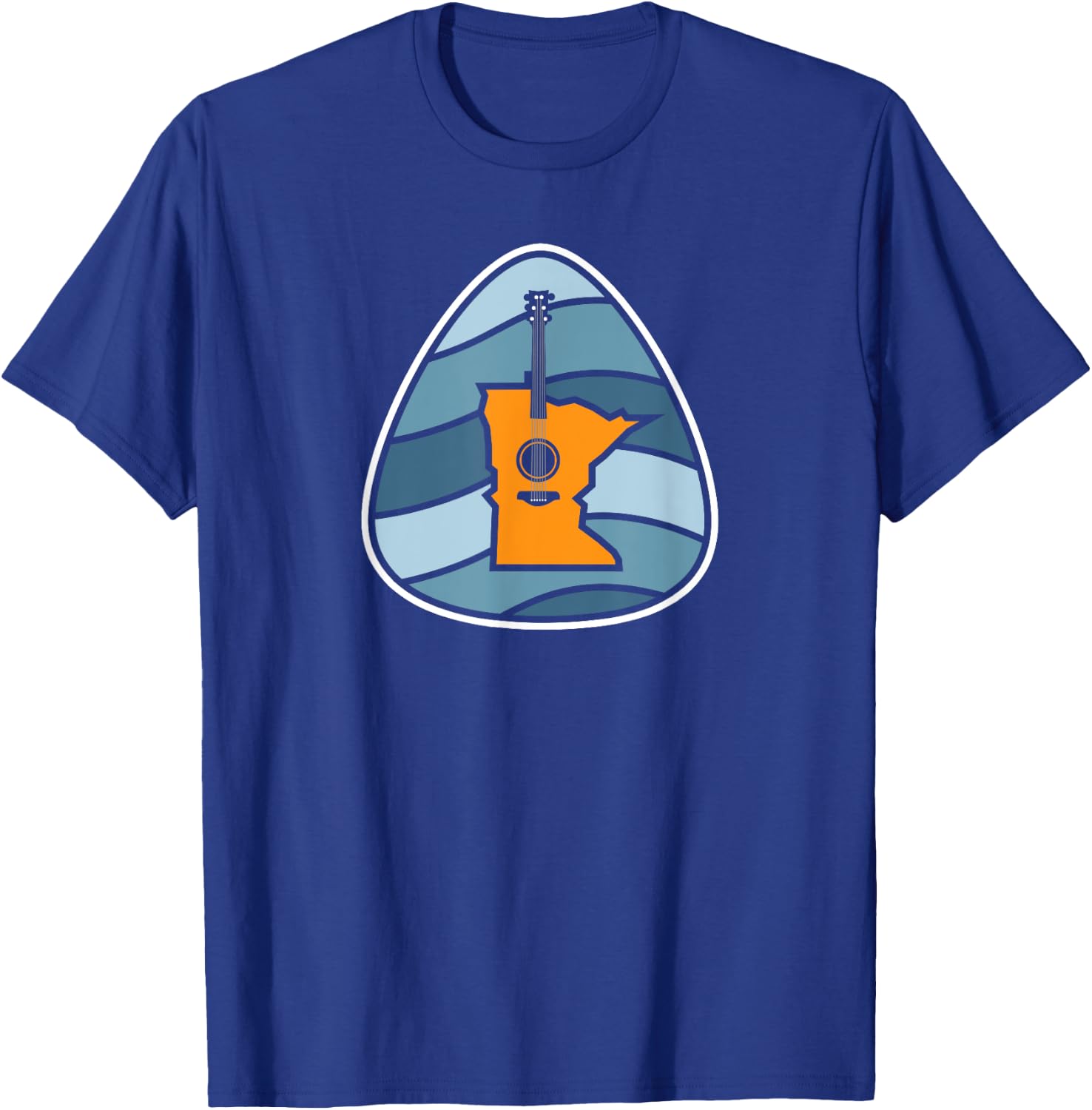 Retro Minnesota Music Acoustic Guitar Rock T-Shirt - T-Shirt | Royal