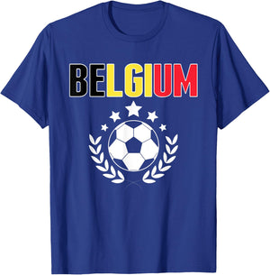 Belgium Soccer Fans Jersey - Belgian Flag Football Lovers T-Shirt - T-Shirt | Royal